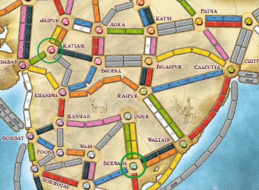 Ticket to Ride India Map