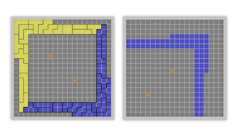 Blokus board setup for 2 players